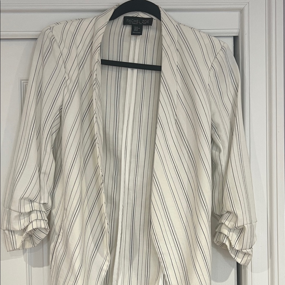 Rachel Zoe Women's Cream and Black Striped Blazer
